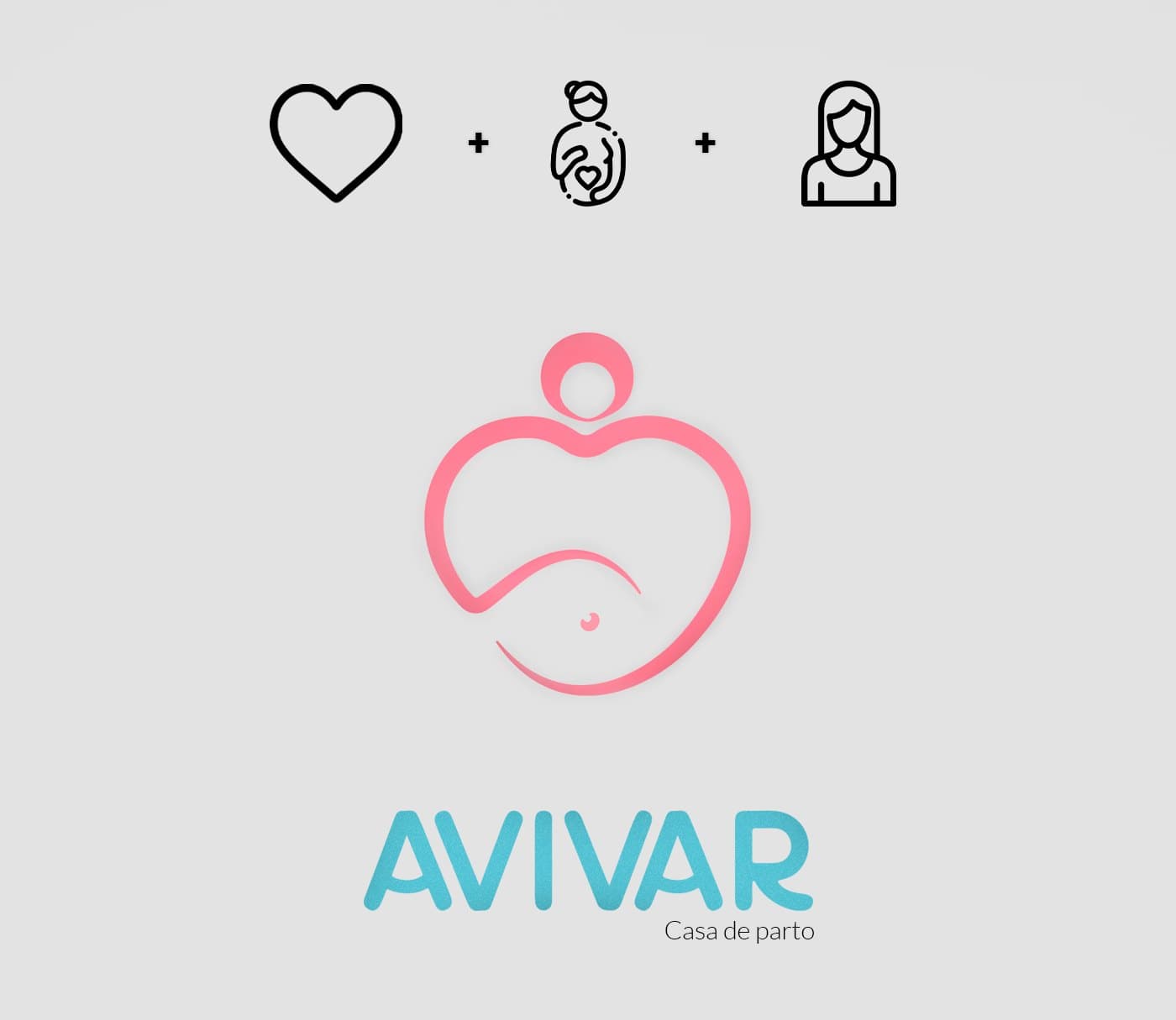 Prancha da identidade visual da Avivar, casa de parto humanizado